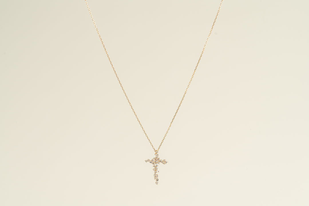 Diamond Baguette Cross Necklace .50ct.