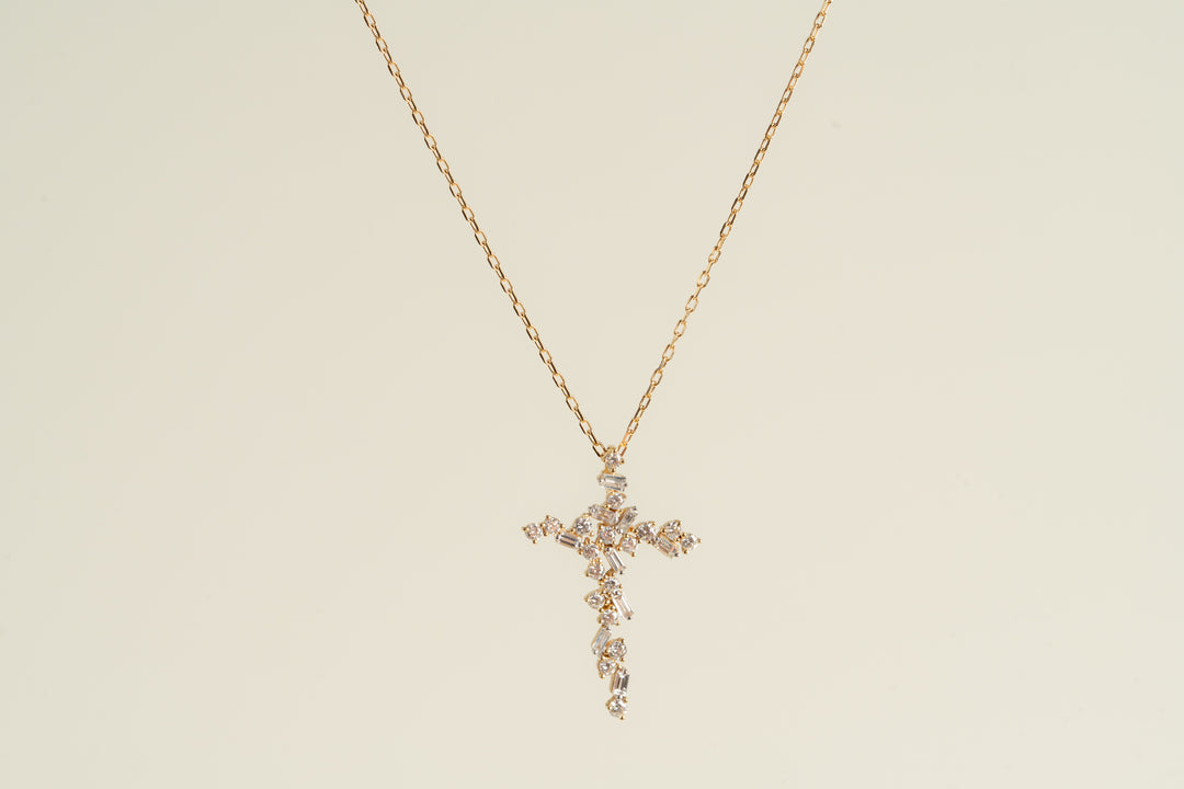 Diamond Baguette Cross Necklace .50ct.