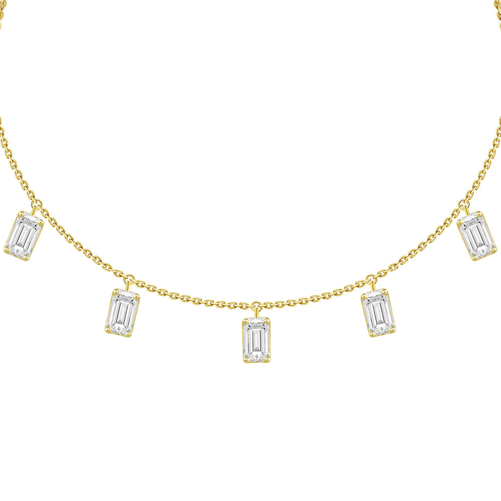 Cinco Diamond Emerald Cut Bracelet