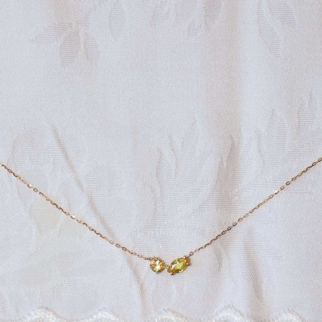 Citrine Double Gem Necklace