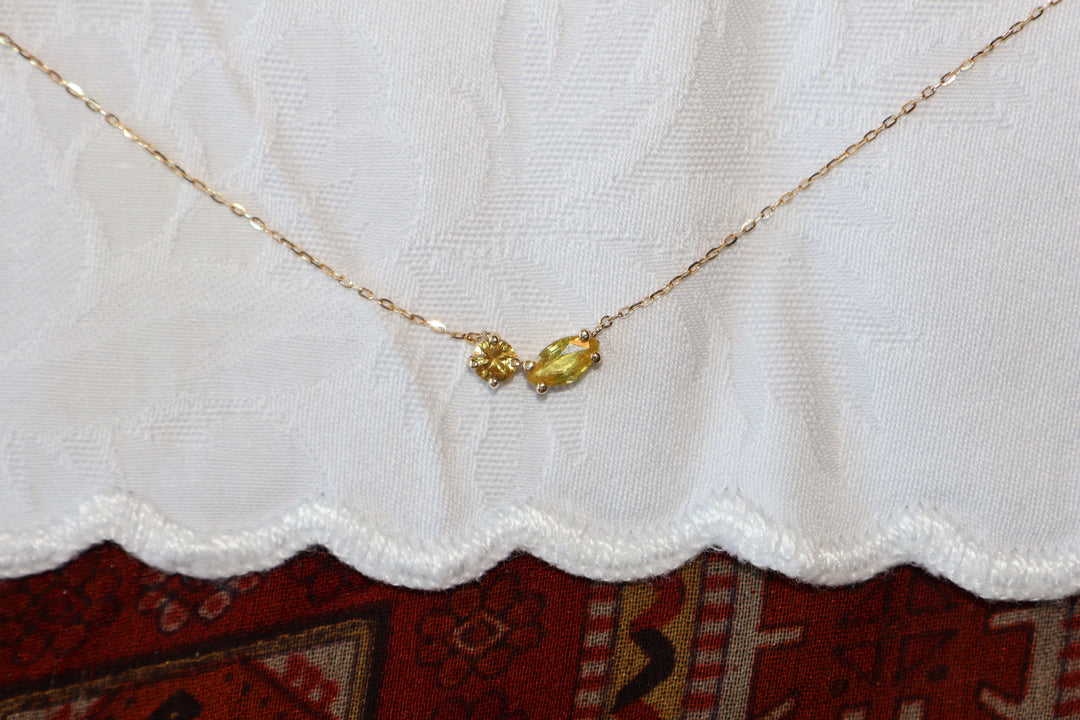 Citrine Double Gem Necklace