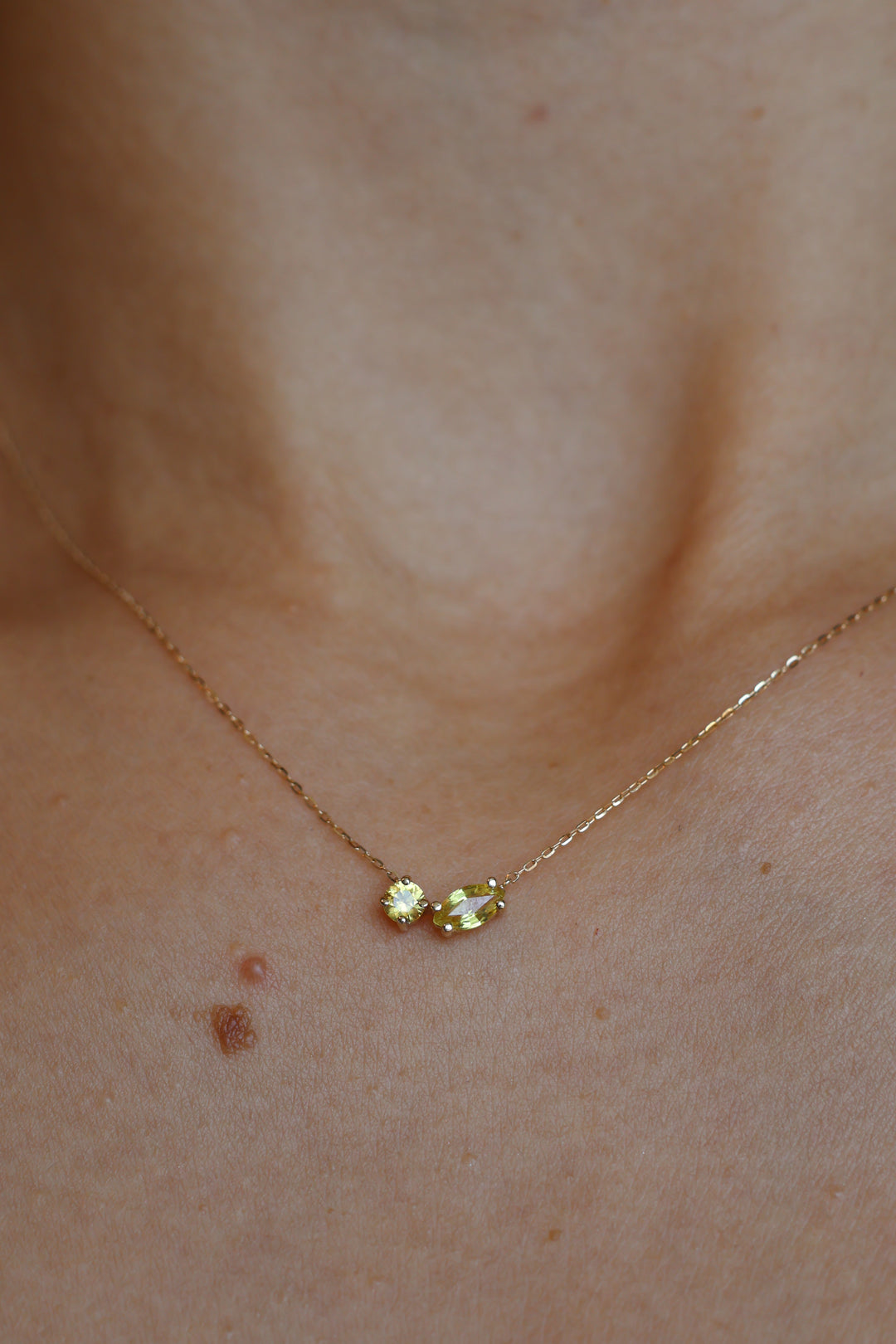 Citrine Double Gem Necklace