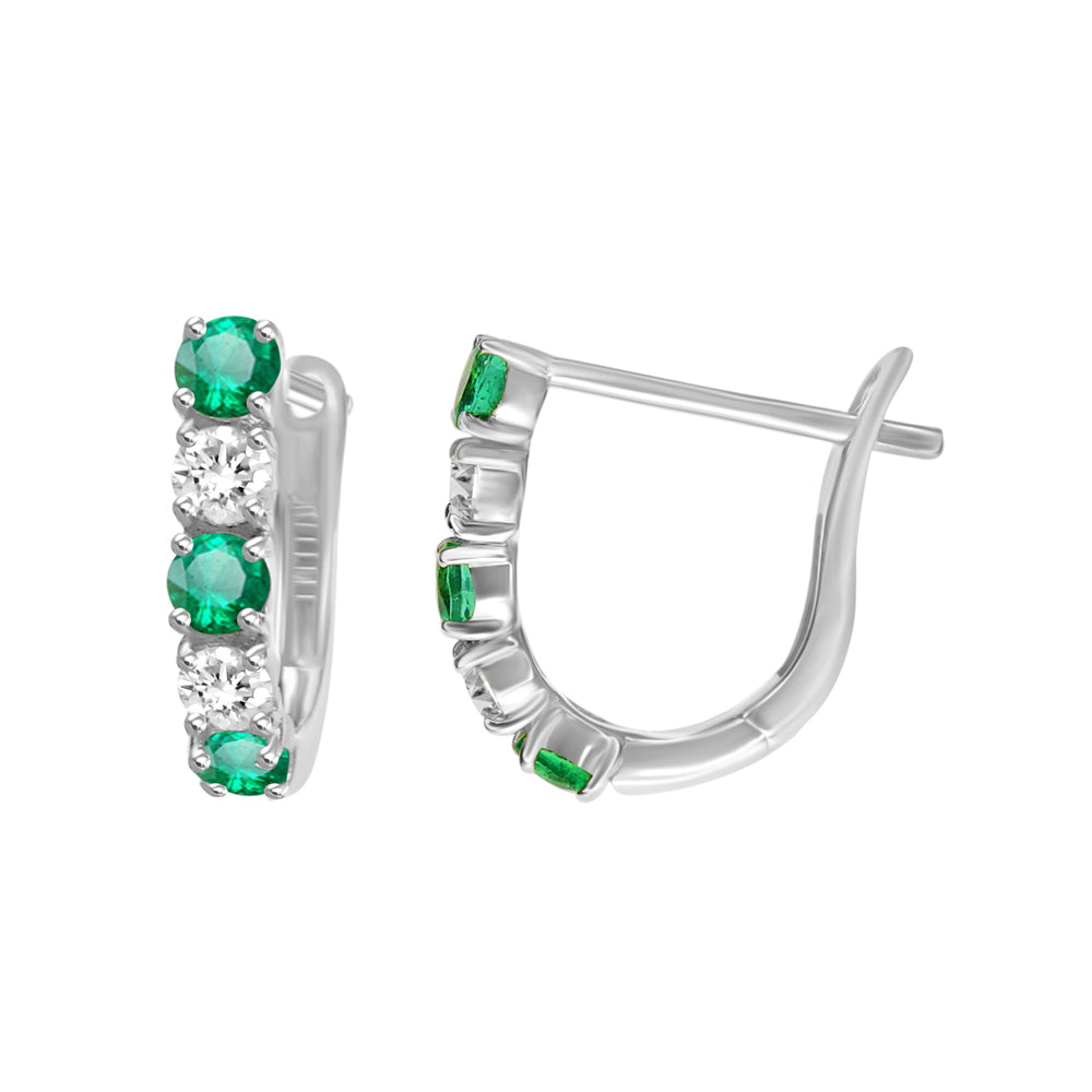 Jardin Emerald Diamond Huggies