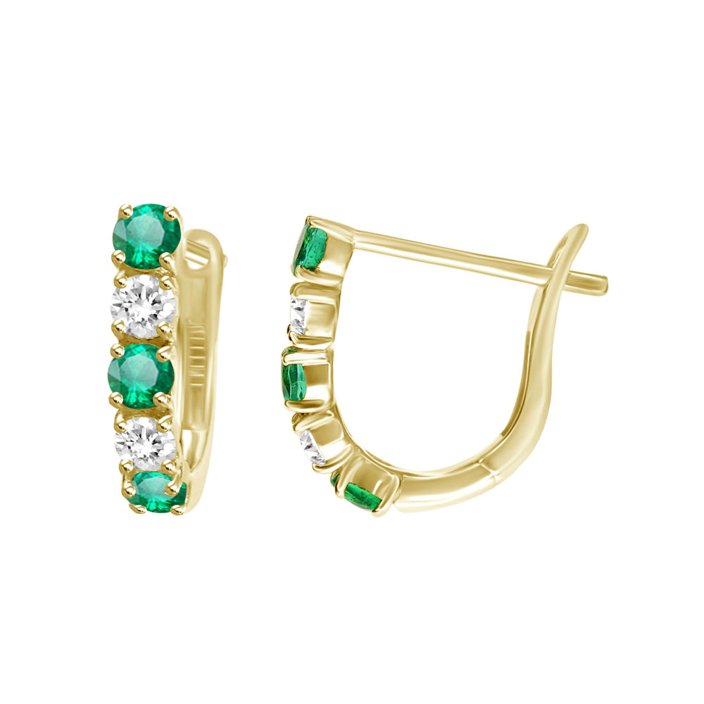 Jardin Emerald Diamond Huggies