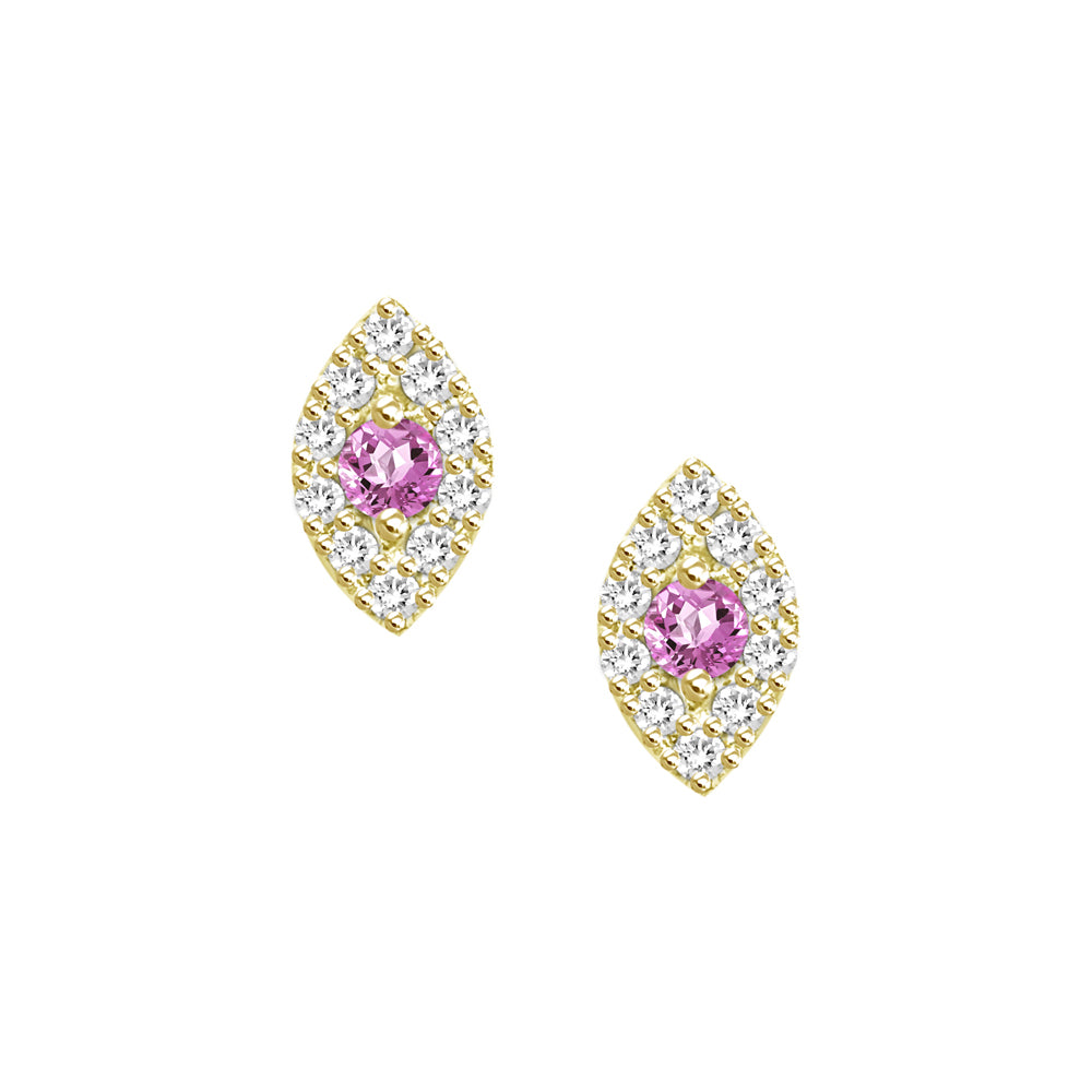 Ojo Pink Sapphire Diamond Studs