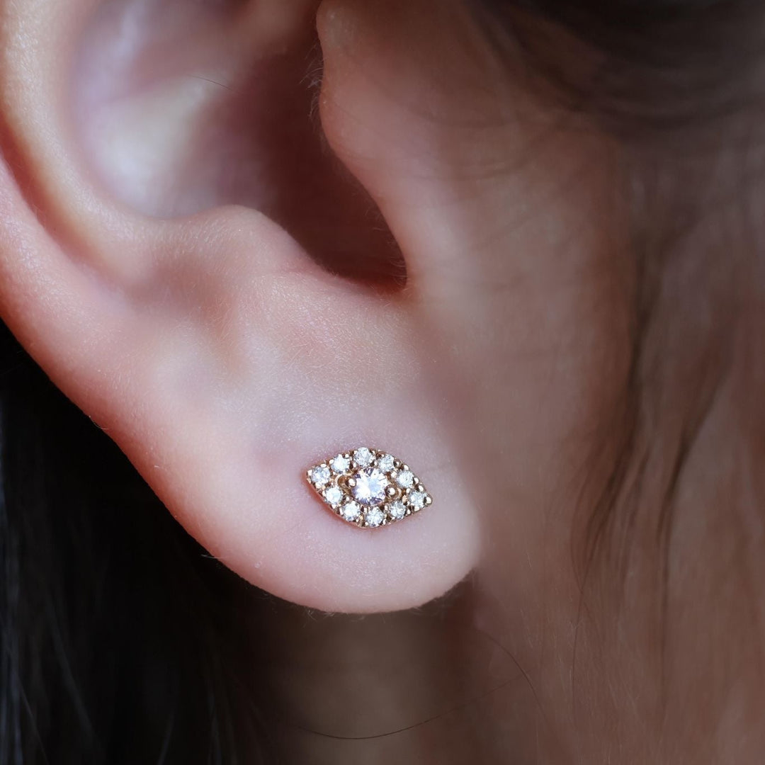 Ojo Pink Sapphire Diamond Studs