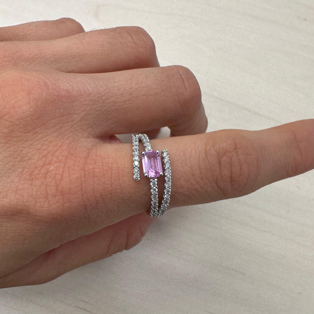 Pink Sapphire & Diamond Wrap