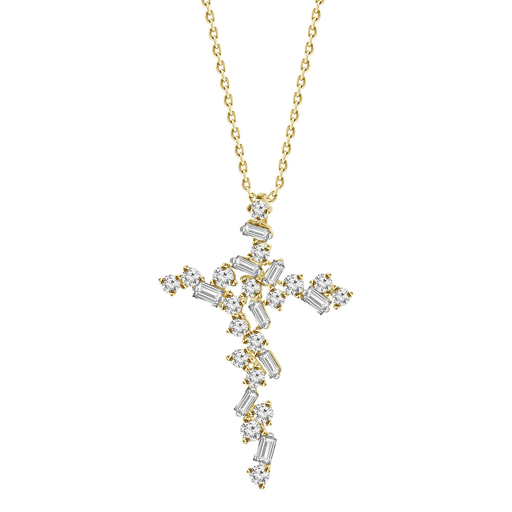 Diamond Baguette Cross Necklace .50ct.