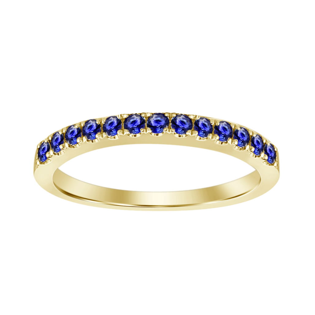 Blue Sapphire Half Eternity Band