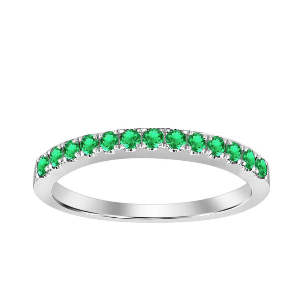 Emerald Half Eternity Band
