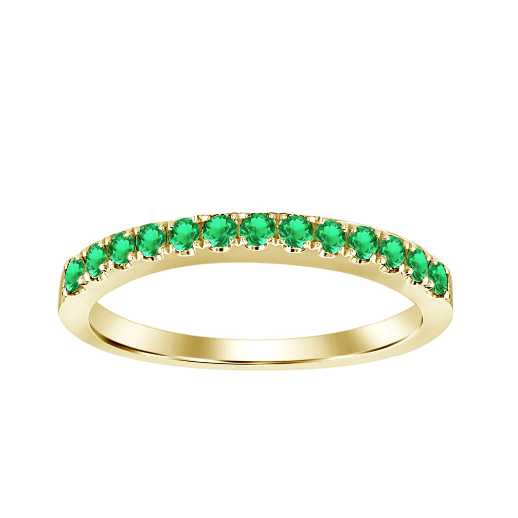 Emerald Half Eternity Band