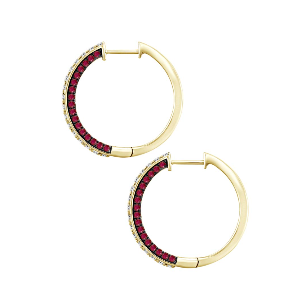 Diamond Ruby Hoops