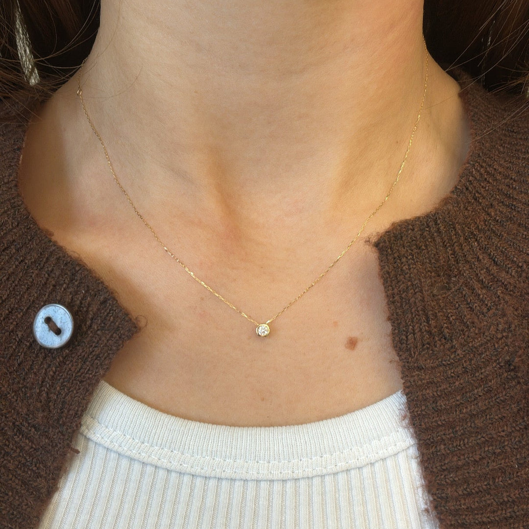 Bezel Diamond Necklace