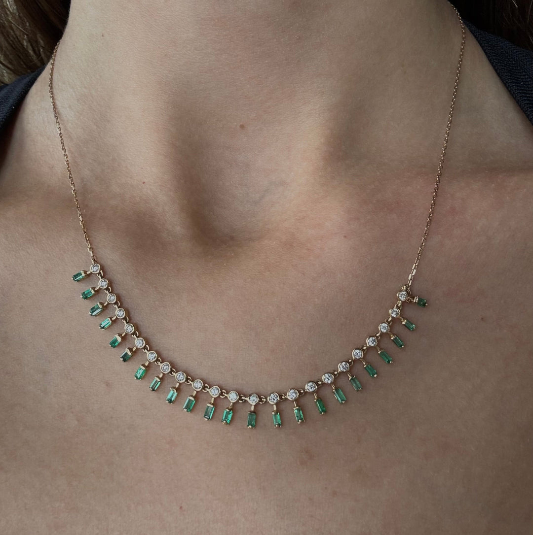 Emerald Baguettes & Round Diamond