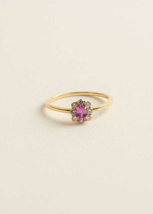 Regina Pink Sapphire Diamond Ring