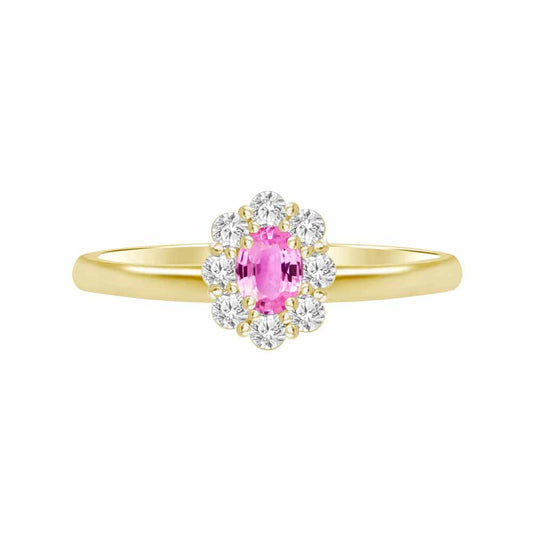 Regina Pink Sapphire Diamond Ring