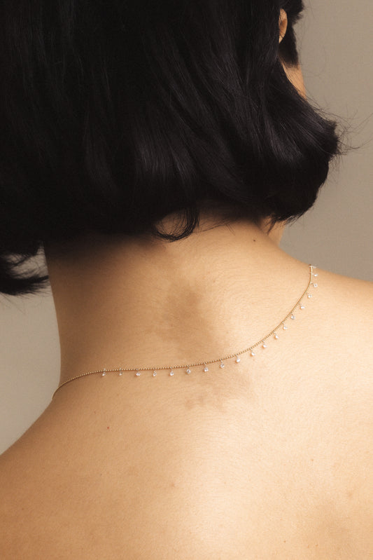 Diamond Drilled Drops Necklace