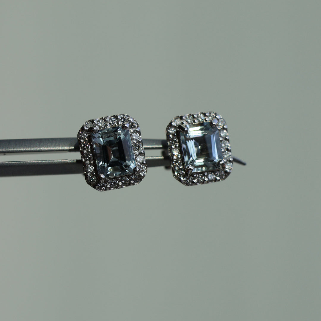 Cuadrado Aquamarine Studs