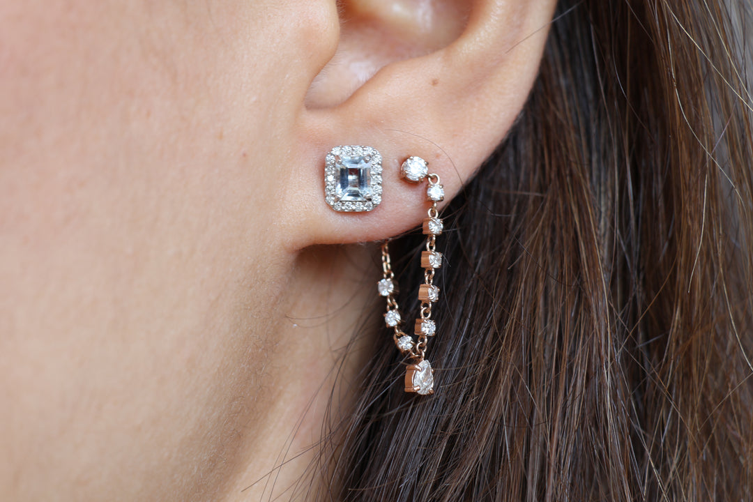 Cuadrado Aquamarine Studs