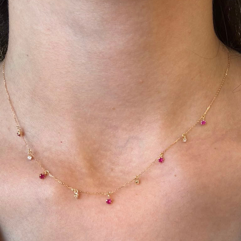 Rosas Ruby & Diamond Neckalce