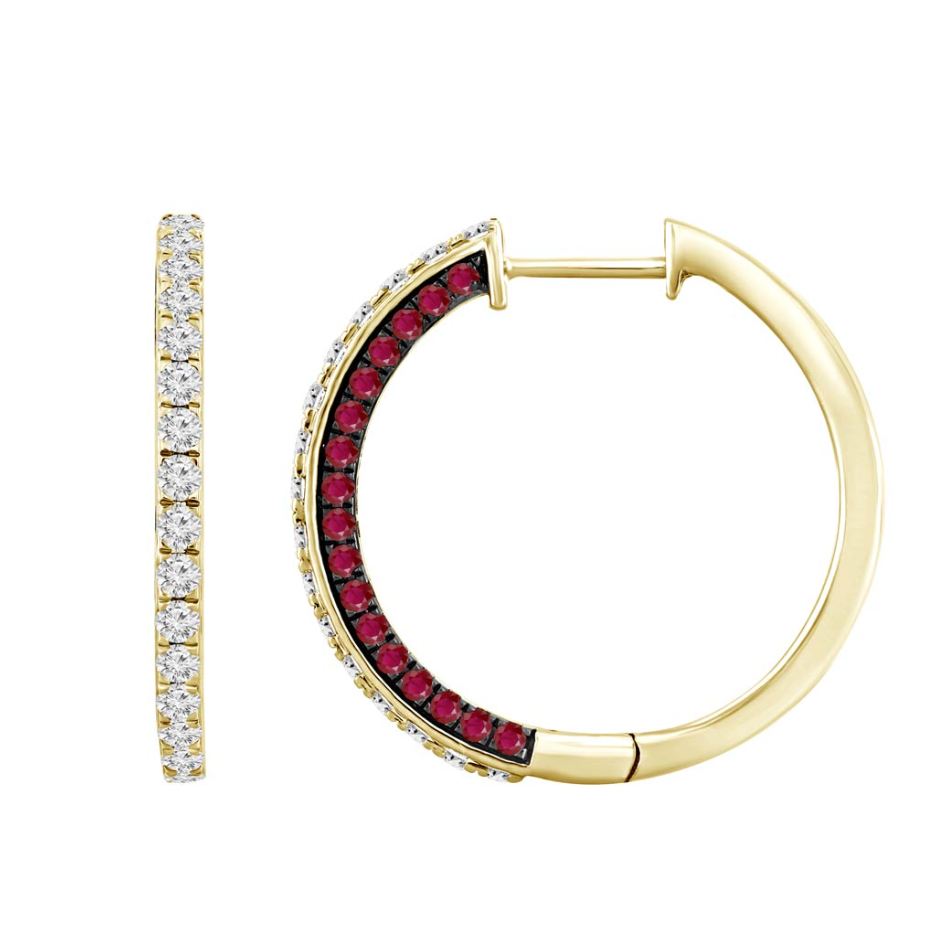 Diamond Ruby Hoops