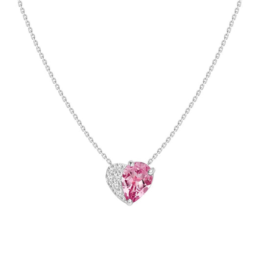 Pink Sapphire Diamond Heart